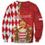 Monaco National Day Sweatshirt Coat Of Arms Mix Red Carnation Pattern - Wonder Print Shop