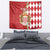 Monaco National Day Tapestry Coat Of Arms Mix Red Carnation Pattern