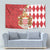 Monaco National Day Tapestry Coat Of Arms Mix Red Carnation Pattern