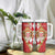 Monaco National Day Tumbler With Handle Coat Of Arms Mix Red Carnation Pattern - Wonder Print Shop