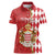 Monaco National Day Women Polo Shirt Coat Of Arms Mix Red Carnation Pattern - Wonder Print Shop