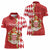 Monaco National Day Women Polo Shirt Coat Of Arms Mix Red Carnation Pattern - Wonder Print Shop