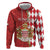 Monaco National Day Zip Hoodie Coat Of Arms Mix Red Carnation Pattern - Wonder Print Shop