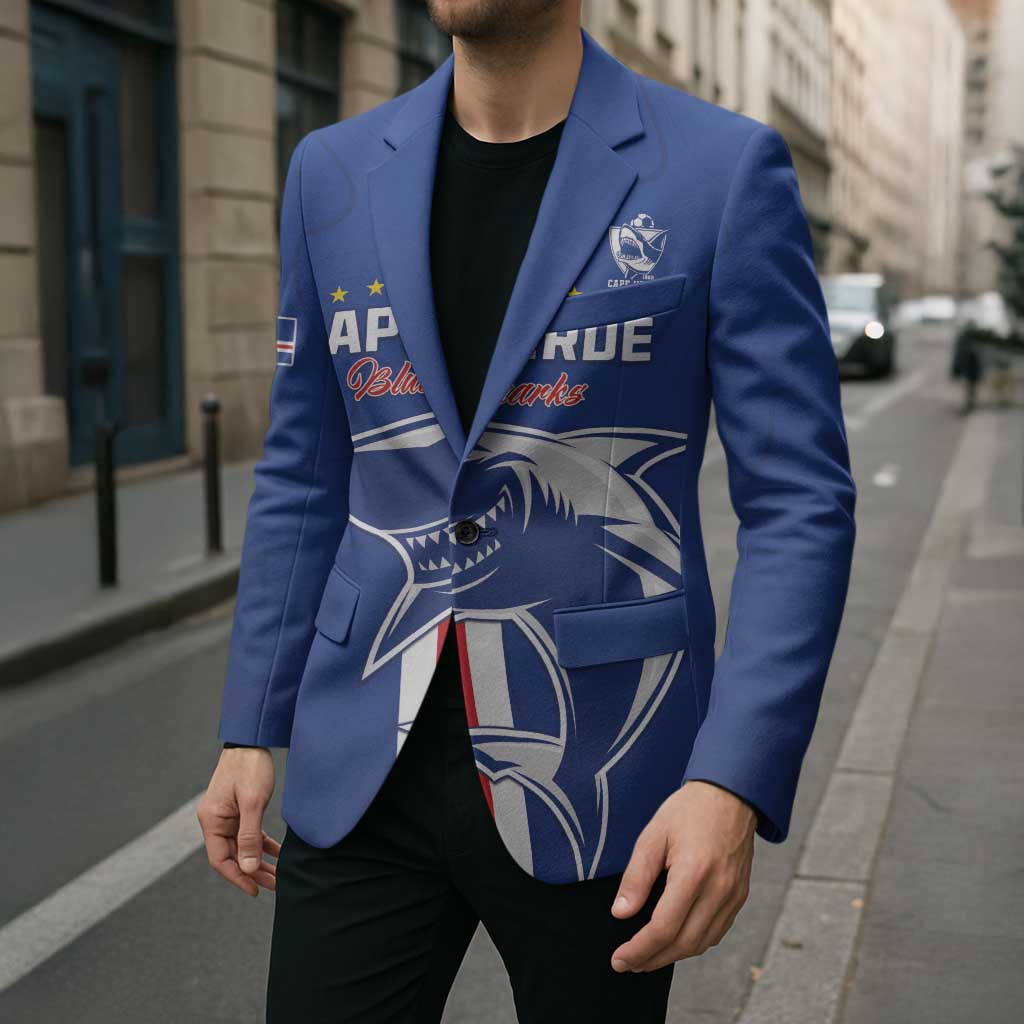 Custom Cape Verde Football Blazer Go Champions Blue Sharks - Wonder Print Shop