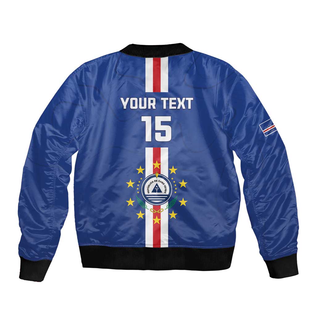 Custom Cape Verde Football Bomber Jacket Go Champions Blue Sharks - Wonder Print Shop