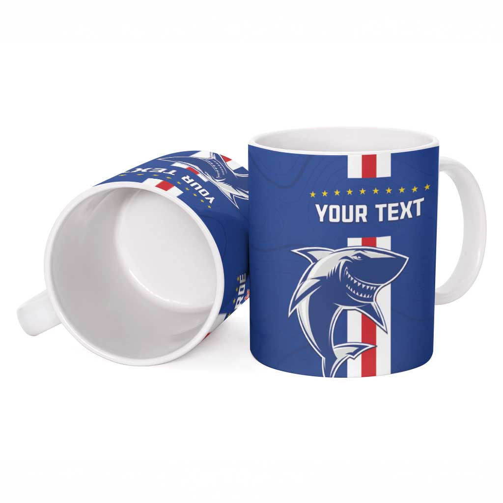 Custom Cape Verde Football Ceramic Mug Go Champions Blue Sharks - Wonder Print Shop