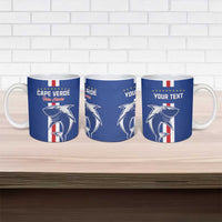 Custom Cape Verde Football Ceramic Mug Go Champions Blue Sharks - Wonder Print Shop