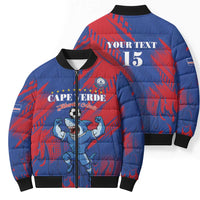 Custom Cape Verde Football Bomber Puffer Jacket One Team One Victory - Wonder Print Shop