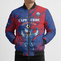 Custom Cape Verde Football Bomber Puffer Jacket One Team One Victory - Wonder Print Shop