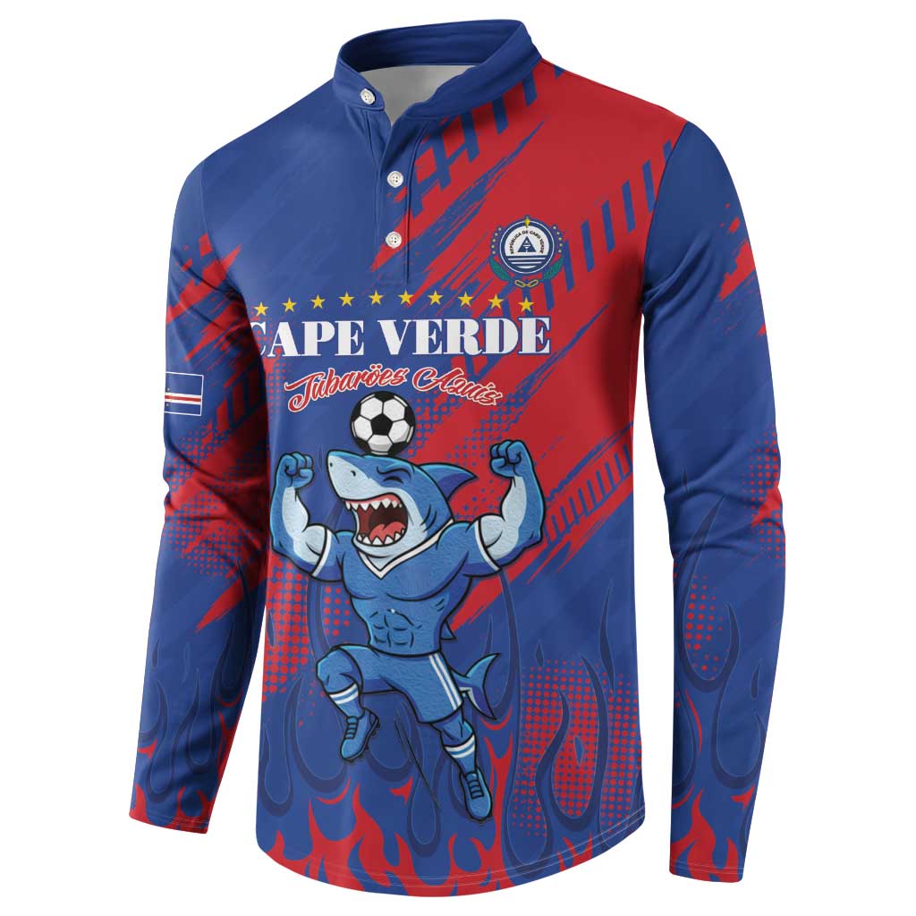 Custom Cape Verde Football Button Sweatshirt One Team One Victory - Wonder Print Shop