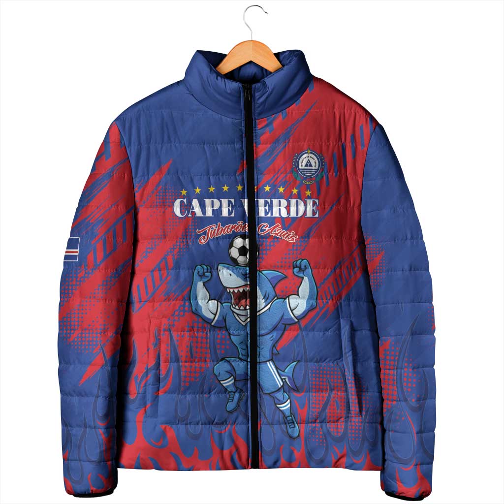 Custom Cape Verde Football Padded Jacket One Team One Victory - Wonder Print Shop