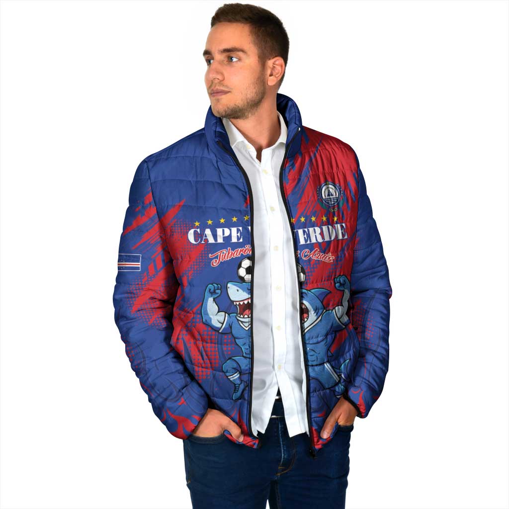 Custom Cape Verde Football Padded Jacket One Team One Victory - Wonder Print Shop