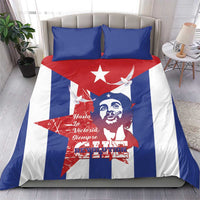 Cuba flag bedding set with Che portrait, blue red and white duvet cover and pillow set