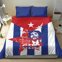 Cuba flag bedding set with Che portrait, blue red and white duvet and matching pillows