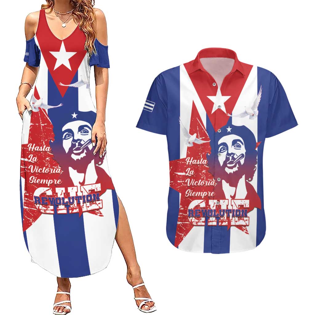 Cuba Liberation Day Couples Matching Summer Maxi Dress and Hawaiian Shirt Che Guevara Revolution - Wonder Print Shop