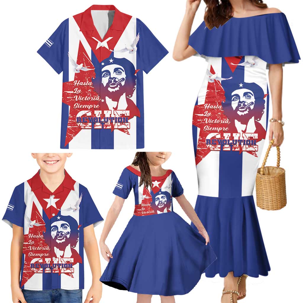 Cuba Liberation Day Family Matching Mermaid Dress and Hawaiian Shirt Che Guevara Revolution - Wonder Print Shop