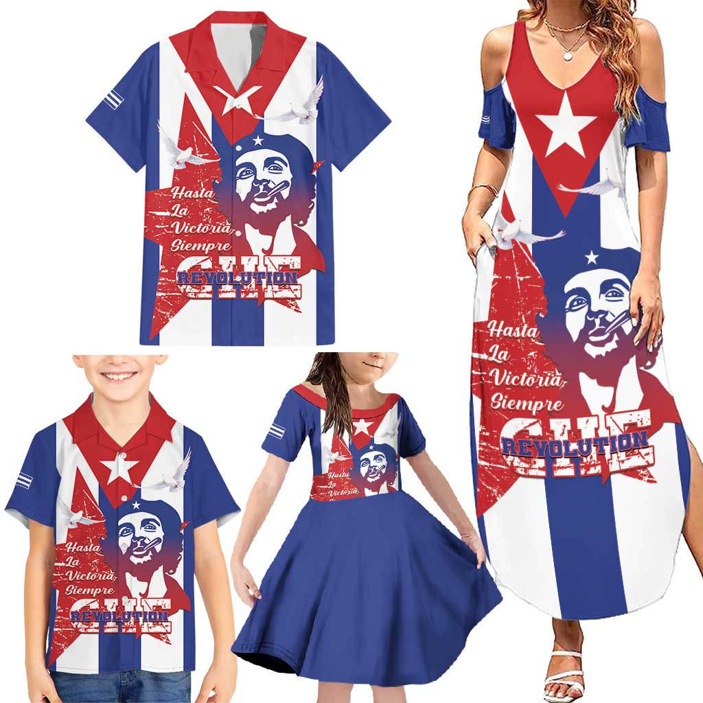 Cuba Liberation Day Family Matching Summer Maxi Dress and Hawaiian Shirt Che Guevara Revolution - Wonder Print Shop