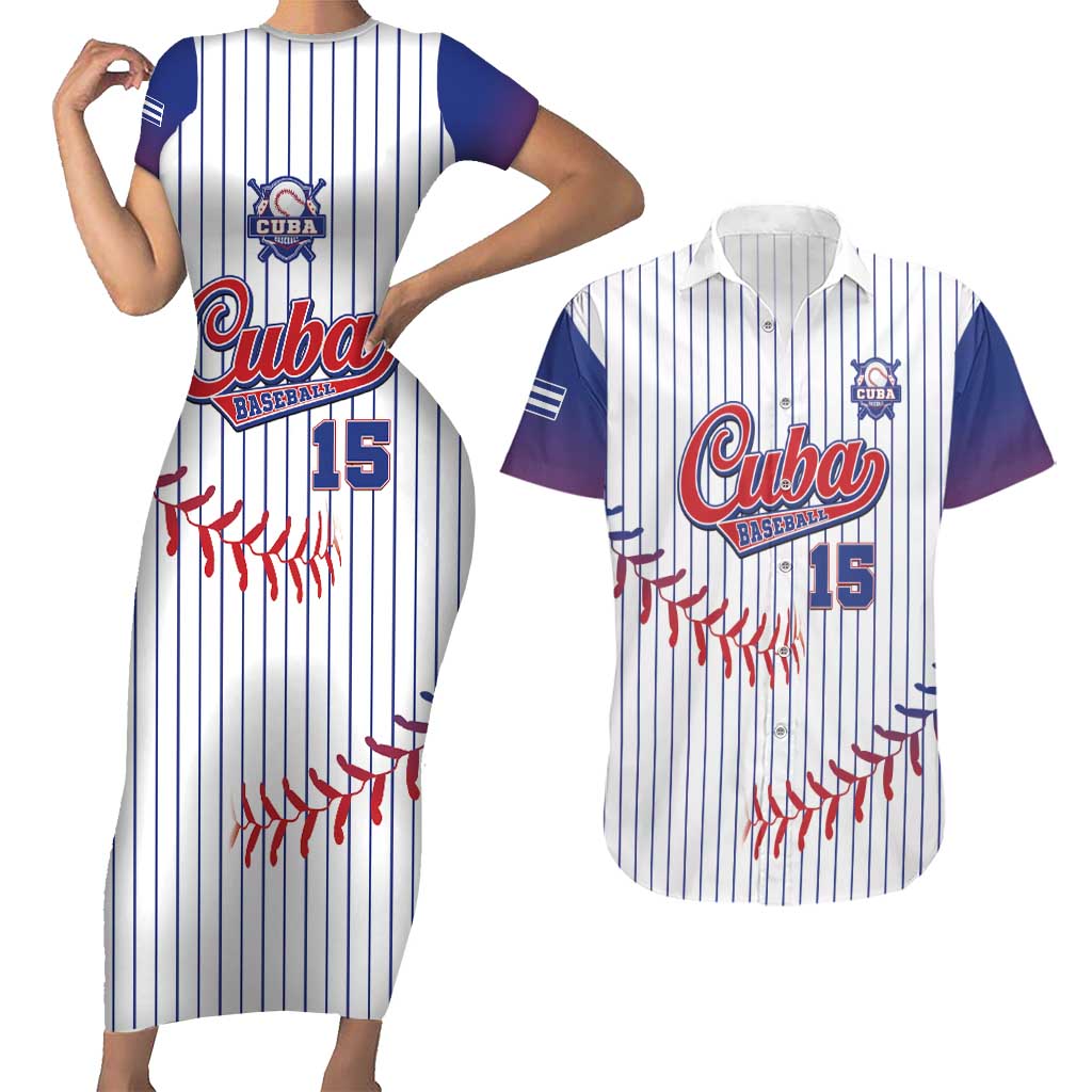 Custom Cuba Baseball Couples Matching Short Sleeve Bodycon Dress and Hawaiian Shirt Sporty Style - Wonder Print Shop