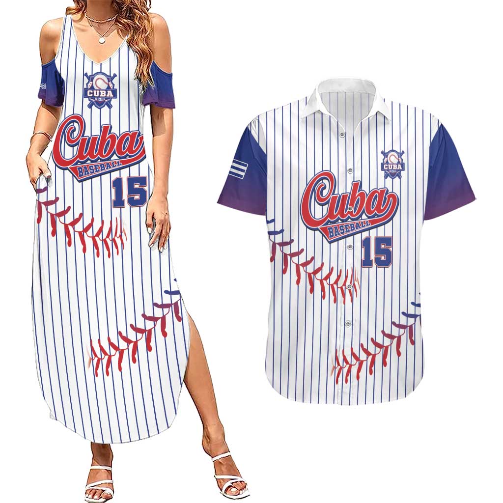 Custom Cuba Baseball Couples Matching Summer Maxi Dress and Hawaiian Shirt Sporty Style - Wonder Print Shop