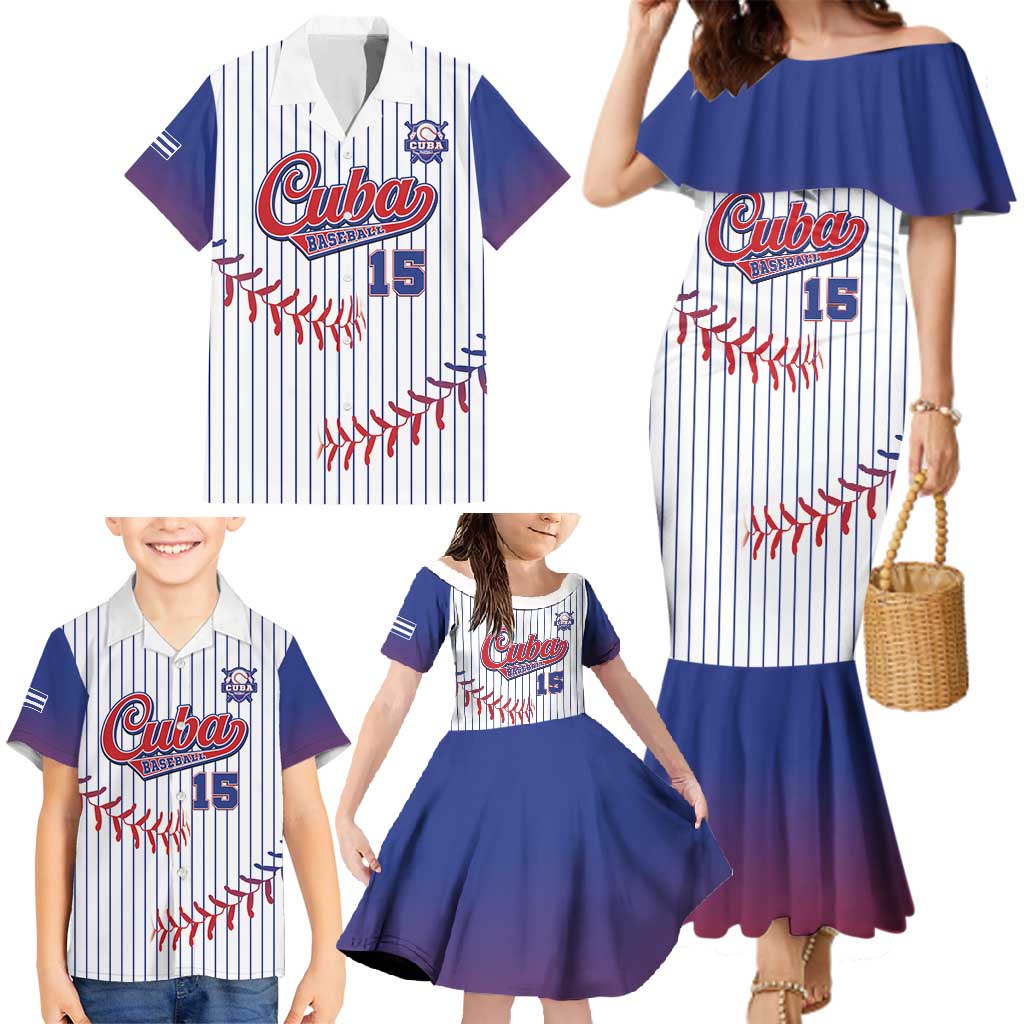 Custom Cuba Baseball Family Matching Mermaid Dress and Hawaiian Shirt Sporty Style - Wonder Print Shop