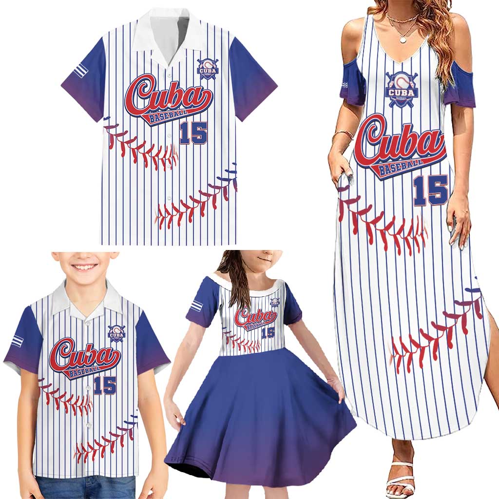 Custom Cuba Baseball Family Matching Summer Maxi Dress and Hawaiian Shirt Sporty Style - Wonder Print Shop