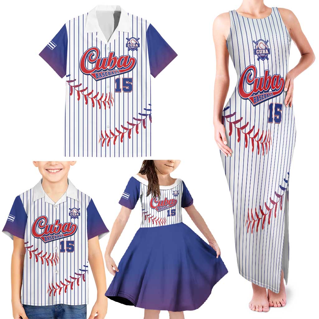 Custom Cuba Baseball Family Matching Tank Maxi Dress and Hawaiian Shirt Sporty Style - Wonder Print Shop