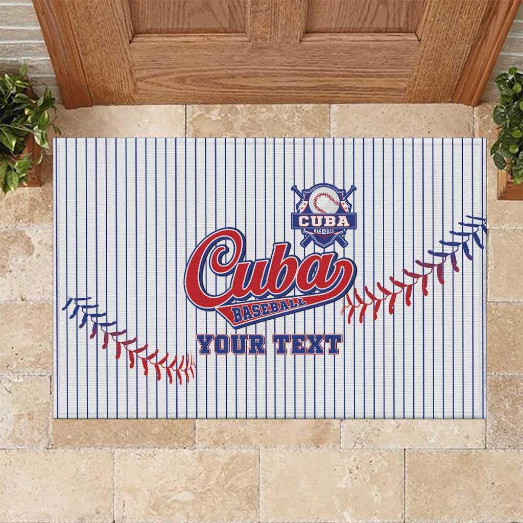 Custom Cuba Baseball Rubber Doormat Sporty Style - Wonder Print Shop