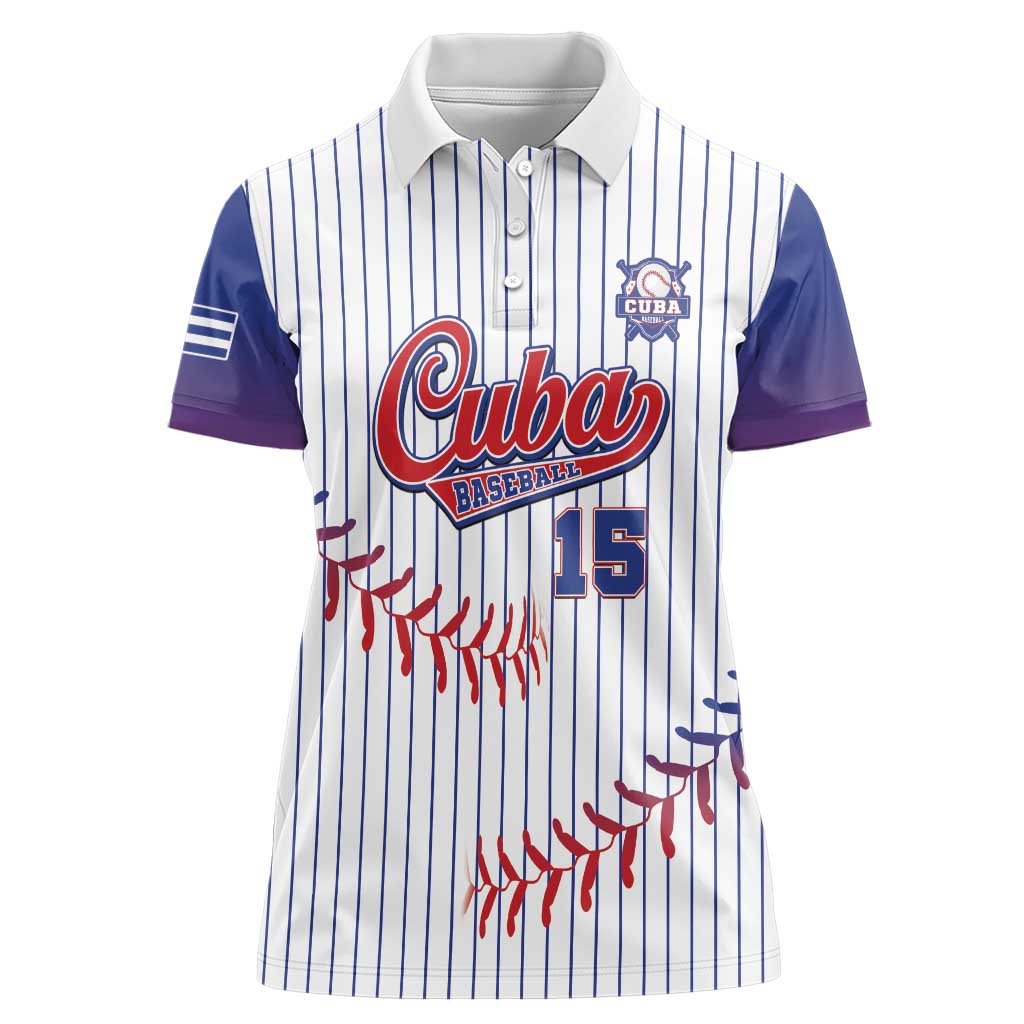 Custom Cuba Baseball Women Polo Shirt Sporty Style - Wonder Print Shop