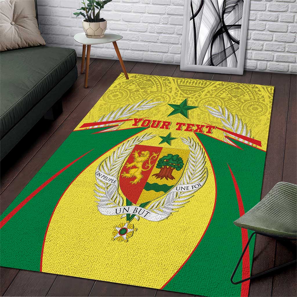 Personalised Senegal Area Rug Coat Of Arms Mix African Pattern - Wonder Print Shop