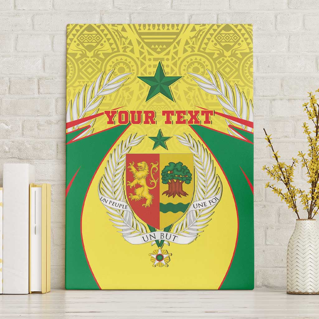 Personalised Senegal Canvas Wall Art Coat Of Arms Mix African Pattern - Wonder Print Shop