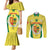 Personalised Senegal Couples Matching Mermaid Dress and Long Sleeve Button Shirt Coat Of Arms Mix African Pattern