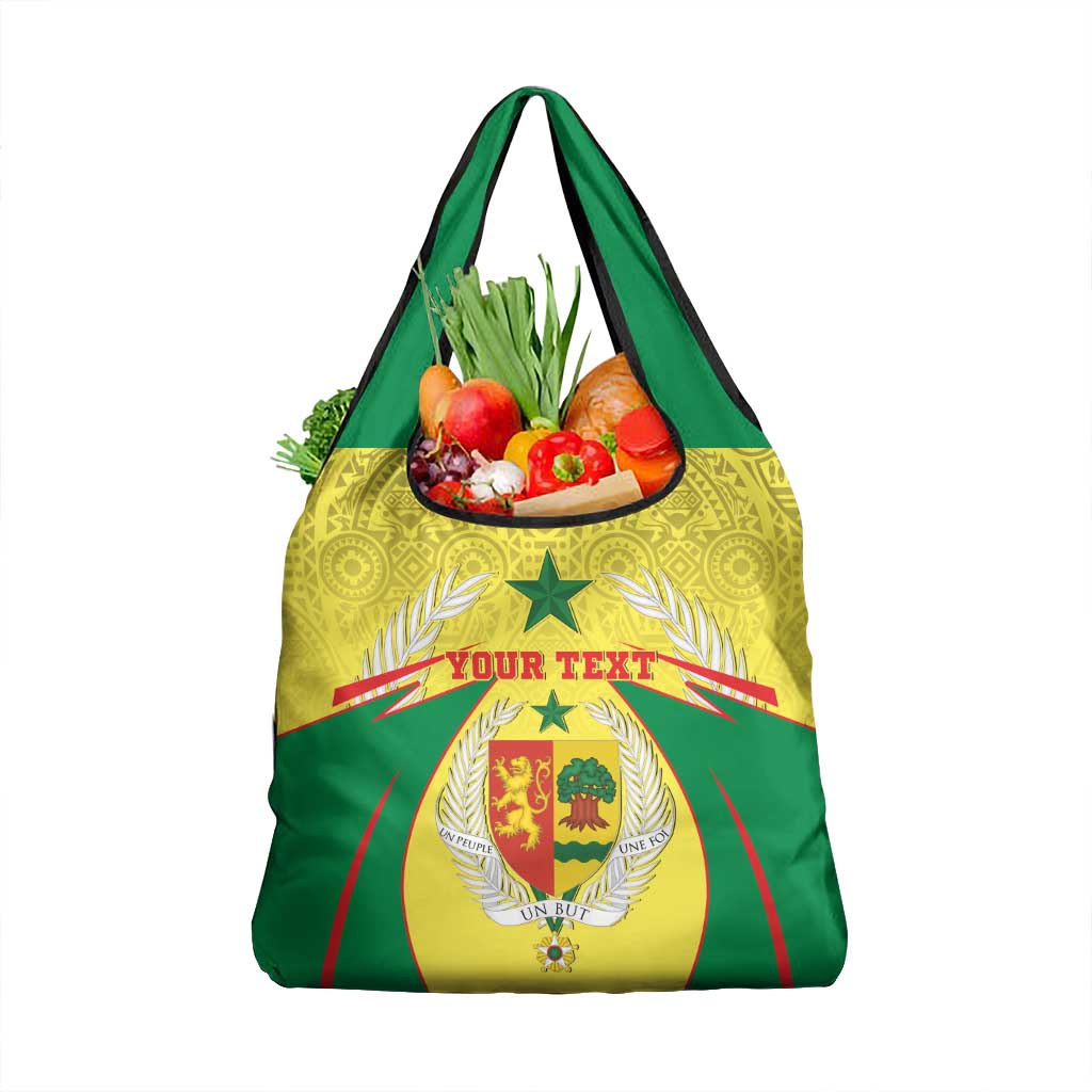 Personalised Senegal Grocery Bag Coat Of Arms Mix African Pattern