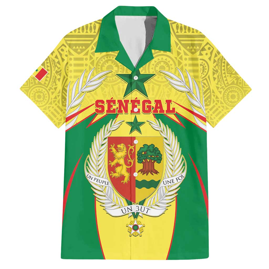 Personalised Senegal Hawaiian Shirt Coat Of Arms Mix African Pattern - Wonder Print Shop