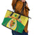 Personalised Senegal Leather Tote Bag Coat Of Arms Mix African Pattern - Wonder Print Shop