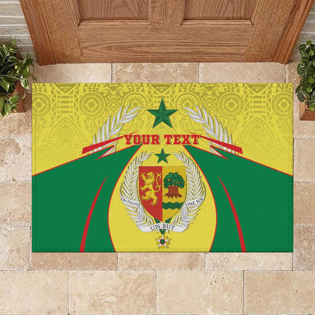 Personalised Senegal Rubber Doormat Coat Of Arms Mix African Pattern - Wonder Print Shop