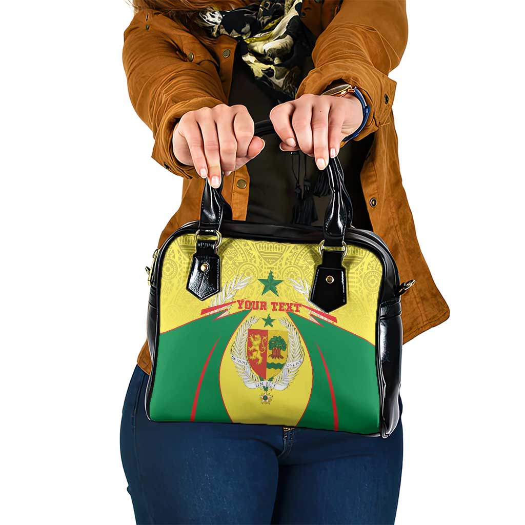 Personalised Senegal Shoulder Handbag Coat Of Arms Mix African Pattern