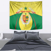 Senegal coat of arms tapestry wall hanging with green-and-yellow flag design and arch motif