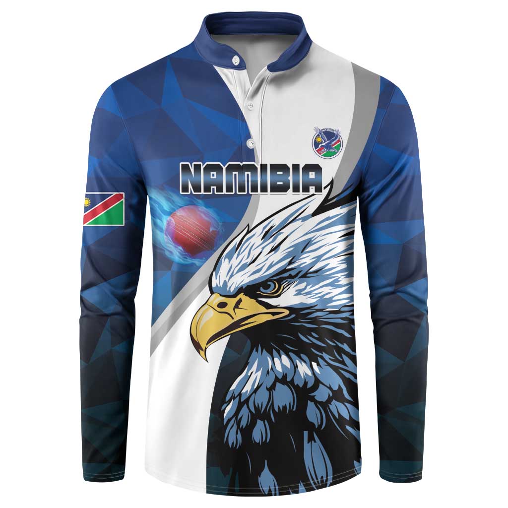 Custom Namibia Cricket Button Sweatshirt Go Champions