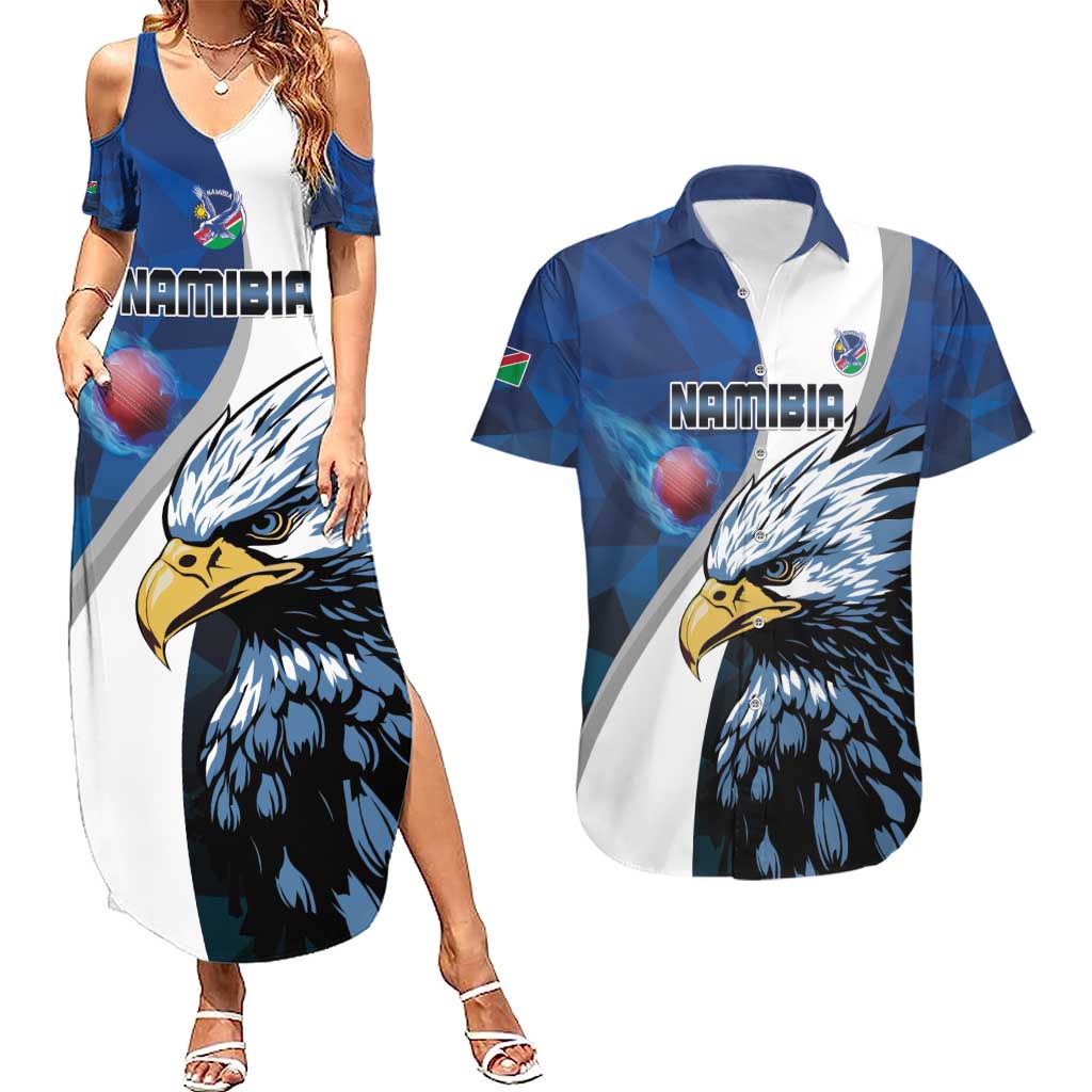 Custom Namibia Cricket Couples Matching Summer Maxi Dress and Hawaiian Shirt Go Champions