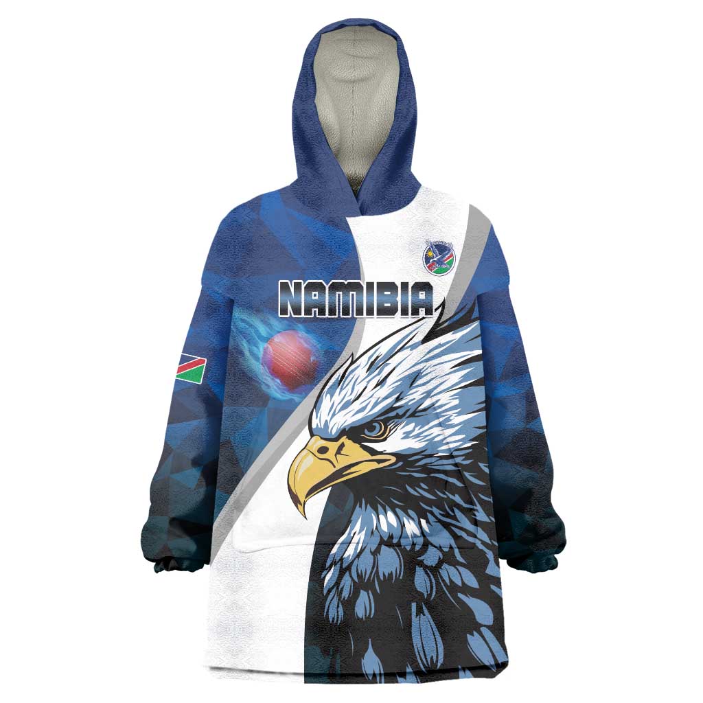 Custom Namibia Cricket Wearable Blanket Hoodie Go Champions