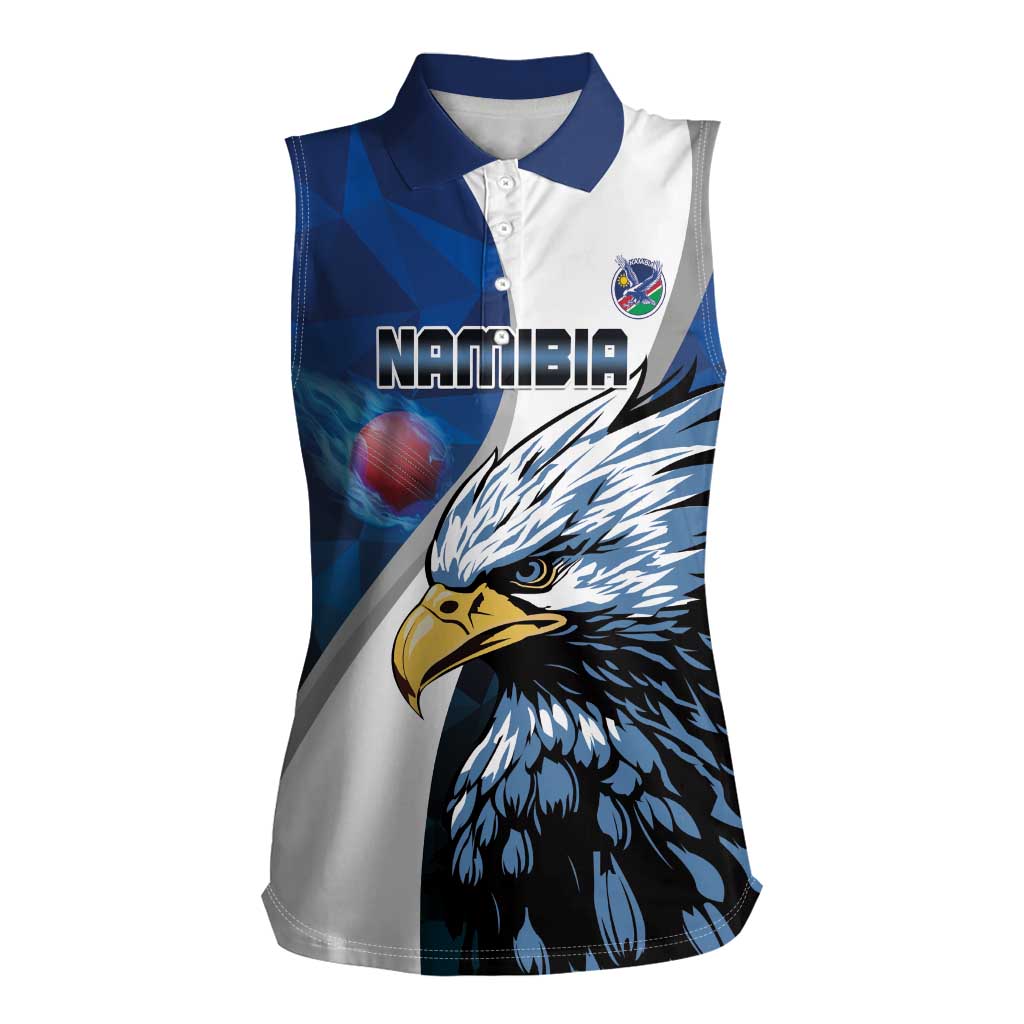 Custom Namibia Cricket Women Sleeveless Polo Shirt Go Champions