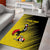 Custom Uganda Football Area Rug Black Crowned Crane Mix Grunge Style - Yellow Color