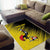 Custom Uganda Football Area Rug Black Crowned Crane Mix Grunge Style - Yellow Color