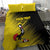 Custom Uganda Football Bedding Set Black Crowned Crane Mix Grunge Style - Yellow Color