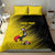 Custom Uganda Football Bedding Set Black Crowned Crane Mix Grunge Style - Yellow Color