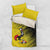 Custom Uganda Football Bedding Set Black Crowned Crane Mix Grunge Style - Yellow Color