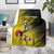 Custom Uganda Football Blanket Black Crowned Crane Mix Grunge Style - Yellow Color