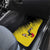 Custom Uganda Football Car Mats Black Crowned Crane Mix Grunge Style - Yellow Color