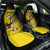 Custom Uganda Football Car Seat Cover Black Crowned Crane Mix Grunge Style - Yellow Color