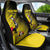 Custom Uganda Football Car Seat Cover Black Crowned Crane Mix Grunge Style - Yellow Color